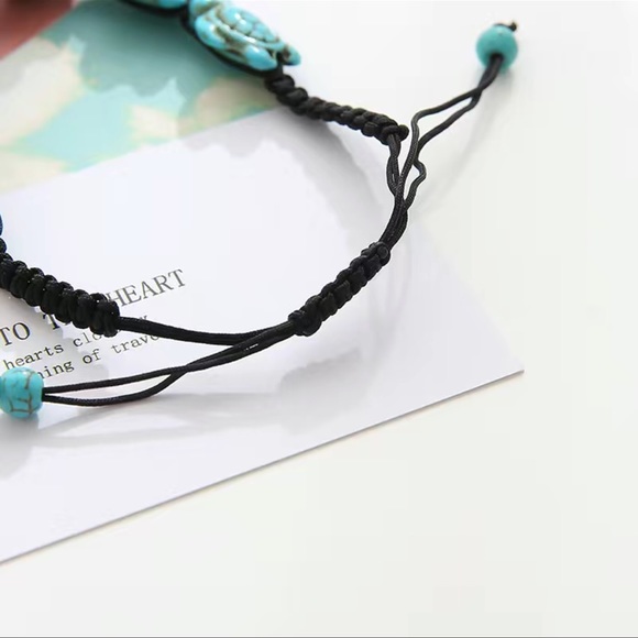 NWT 🏖️ ADJUSTABLE WEATHERED TURQUOISE SEA TURTLE STRING BRACELET or ANKLET - Picture 5 of 12